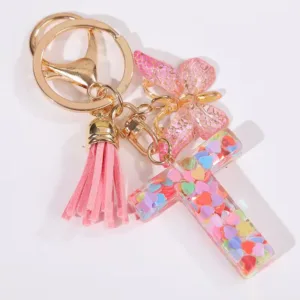 Personalized Custom Keychain, Custom Name Letter and Number Pendant Keychain